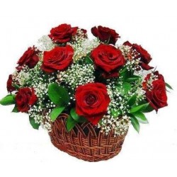 Cesto con rose rosse spedizione online