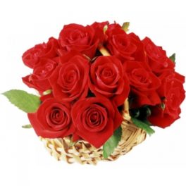 Cesto con rose rosse