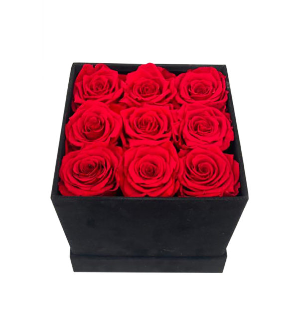 Box 9 Rose Rosse Stabilizzate