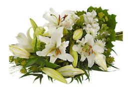 Composizione funebre di lilium bianchi