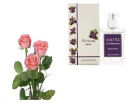 tre rose rosa con profumo alla violetta