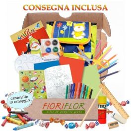 pacco regalo per bambini artisti con kit zainetto