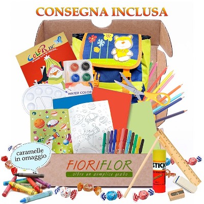 Pacco regalo per bimbi artisti creativi con kit zainetto